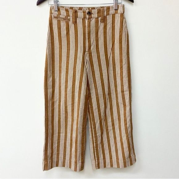 Madewell Emmett Striped Wide Leg Cropped Pants Size 23 - Picture 6 of 14